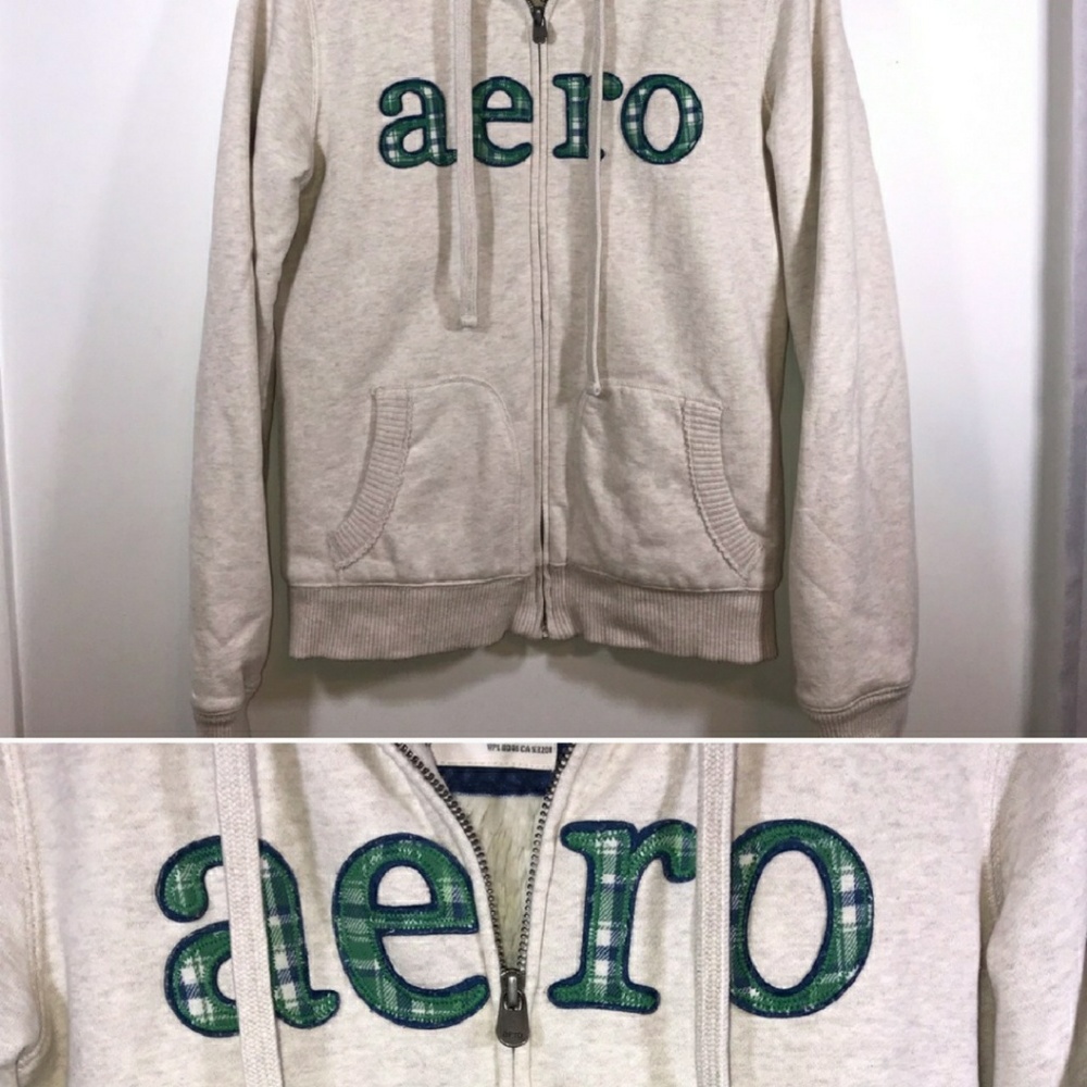 Aero nwot fur lined jacket hoodie